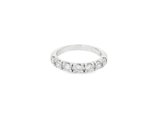 18K White Gold Half Eternity Band with Natural Round Diamonds